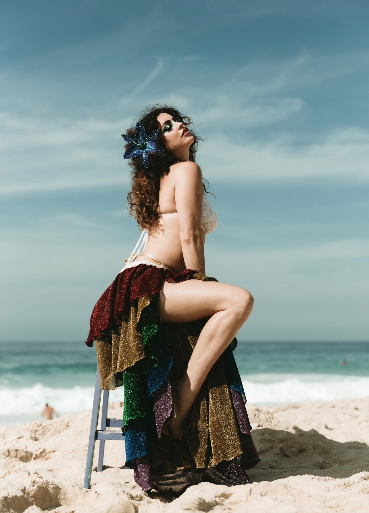 FLOR GAL TROPICAL - AZUL